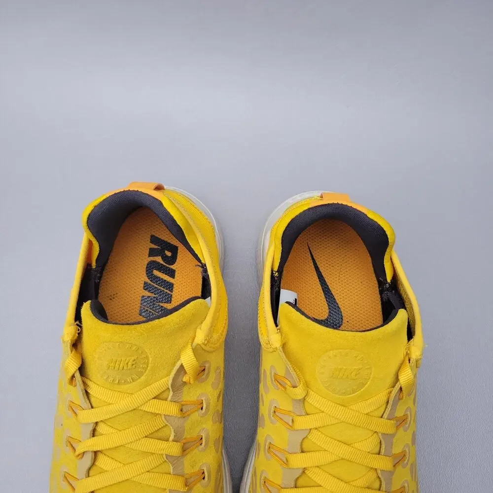 Nike Free RN 2018 Cheetah Print Yellow Low Top Lace-Up Sneakers Size 9.5